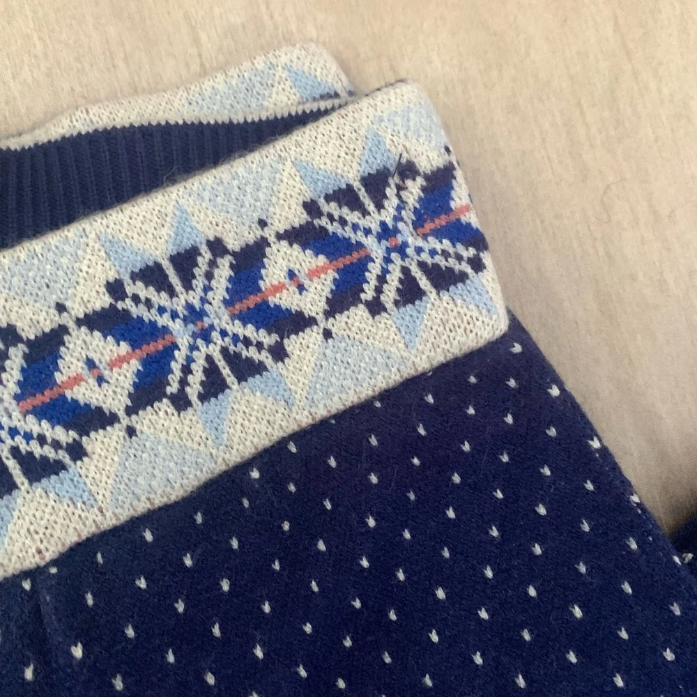 NWT Free People Ski Cozy Blue Patterned Thick Leggings